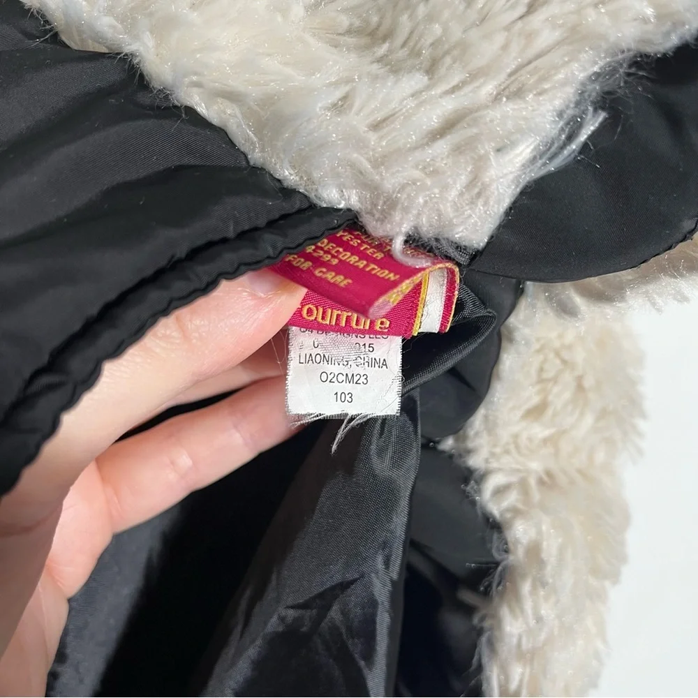 CATHERINE MALANDRINO‎ Girls Puffer Coat with Faux Fur Trim